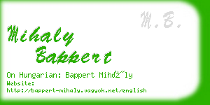 mihaly bappert business card
